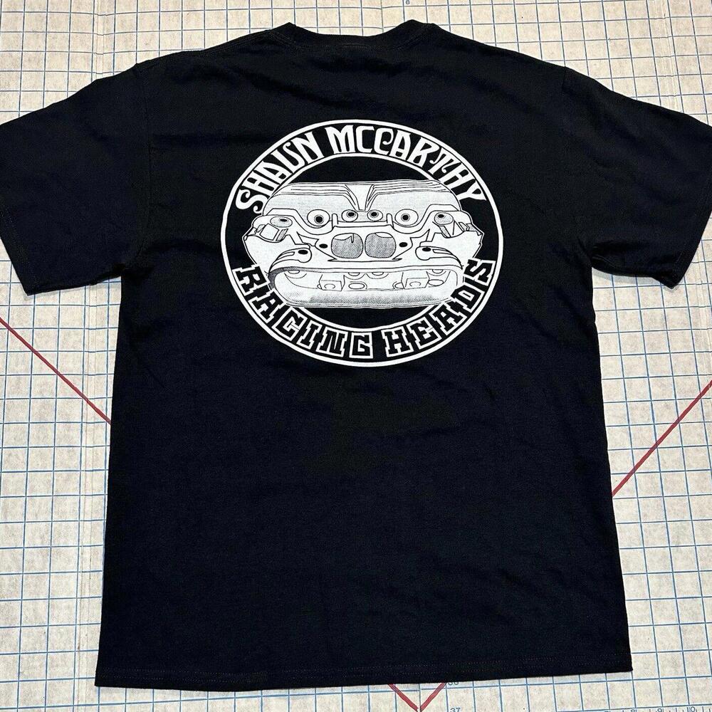 Shaun Mccarthy Racing Heads Pocket T Shirt Men’s Black Size Medium